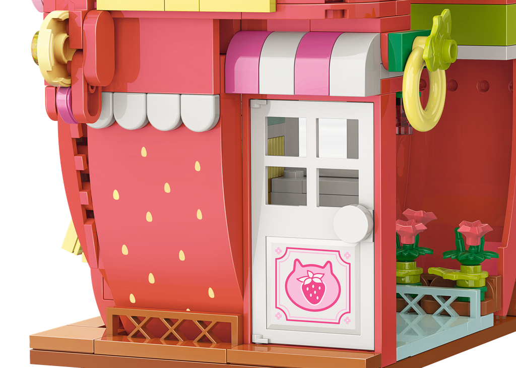 Lovely Street - Tuxedo Cat Strawberry House