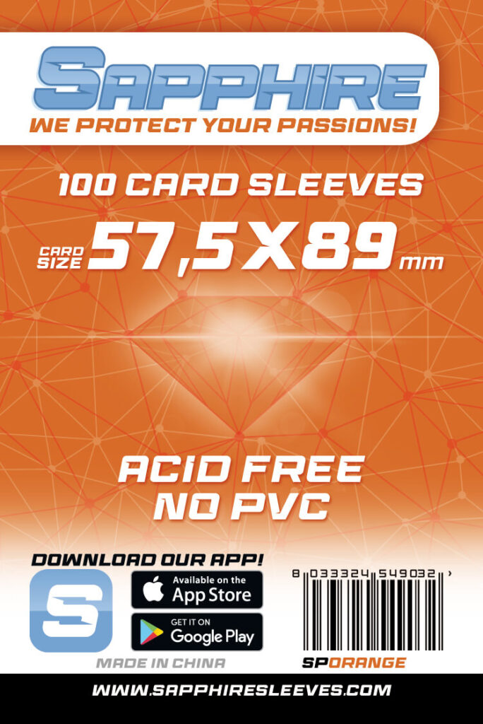 Bustine Sapphire Sleeves – ORANGE (57,5x89mm)
