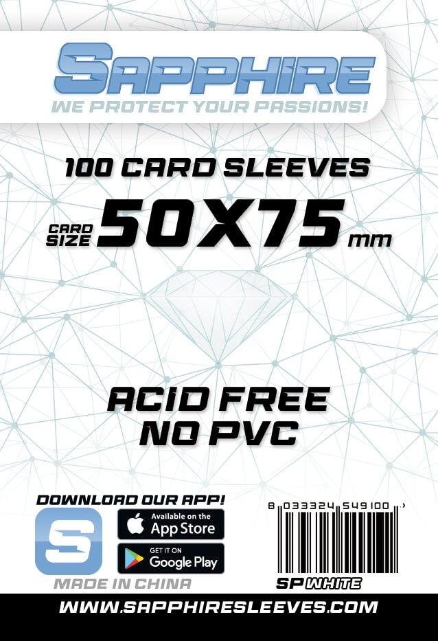 Bustine Sapphire Sleeves – WHITE (50x75mm)
