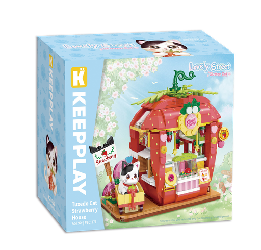 [KP28022] Lovely Street - Tuxedo Cat Strawberry House
