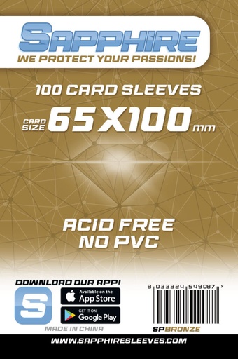 Bustine Sapphire Sleeves – BRONZE (65x100mm)
