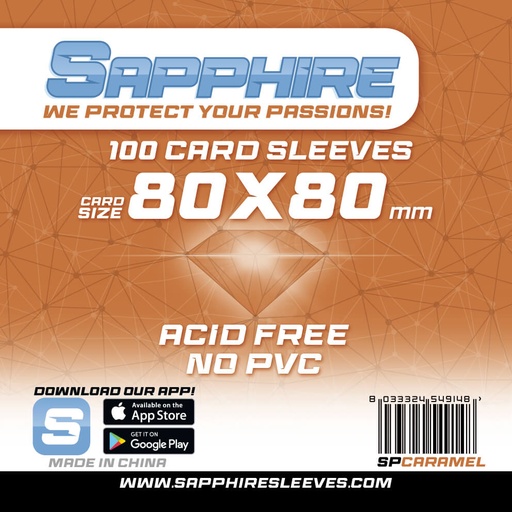 Bustine Sapphire Sleeves – CARAMEL (80x80mm)
