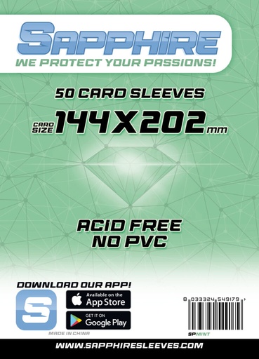 Bustine Sapphire Sleeves – MINT (144x202mm)
