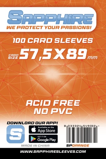 Bustine Sapphire Sleeves – ORANGE (57,5x89mm)
