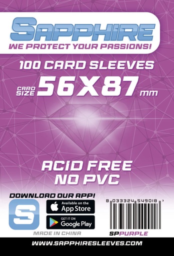 Bustine Sapphire Sleeves – PURPLE (56x87mm)
